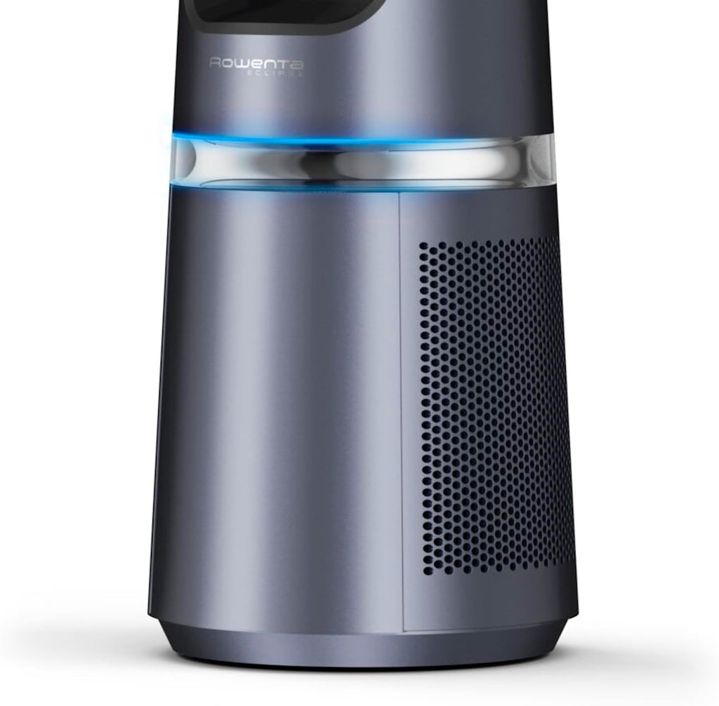 Rowenta QU5062 Eclipse 3in1 Luftreiniger, Heizlüfter, Ventilator, filtert 99,9% der Partikel, für 30 m2 Raumgröße, schnelle Heizung bis zu 35°C, automatischer Tag- und Nachtmodus, Schwarz/Grau