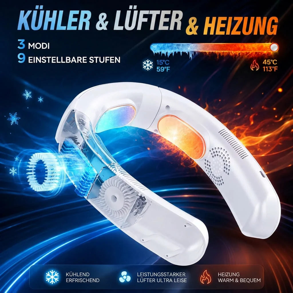 Nackenventilator mit Kühl- und Heizfunktion | Klimareif