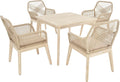 di volio Gartenmöbel Set Tarato - beige, wetterfeste Garten Möbel für Outdoor, quadratischer Holztisch & 4 Stühle