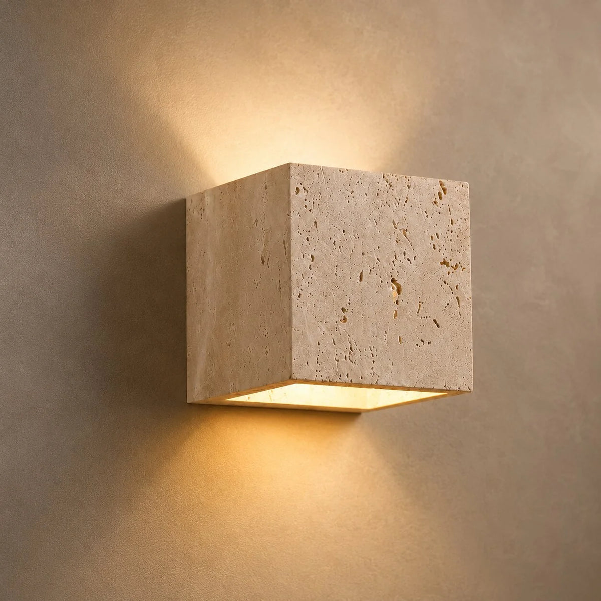 Travertin Wandlampe für Innen & Außen | Steinleuchte