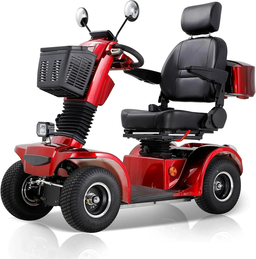 2025 Scooter de movilidad ZVGREEN de 4 ruedas – modelo para personas mayores con asiento tipo capitán – hasta 15 km/h – gran espacio de almacenamiento – asiento giratorio – freno electromagnético