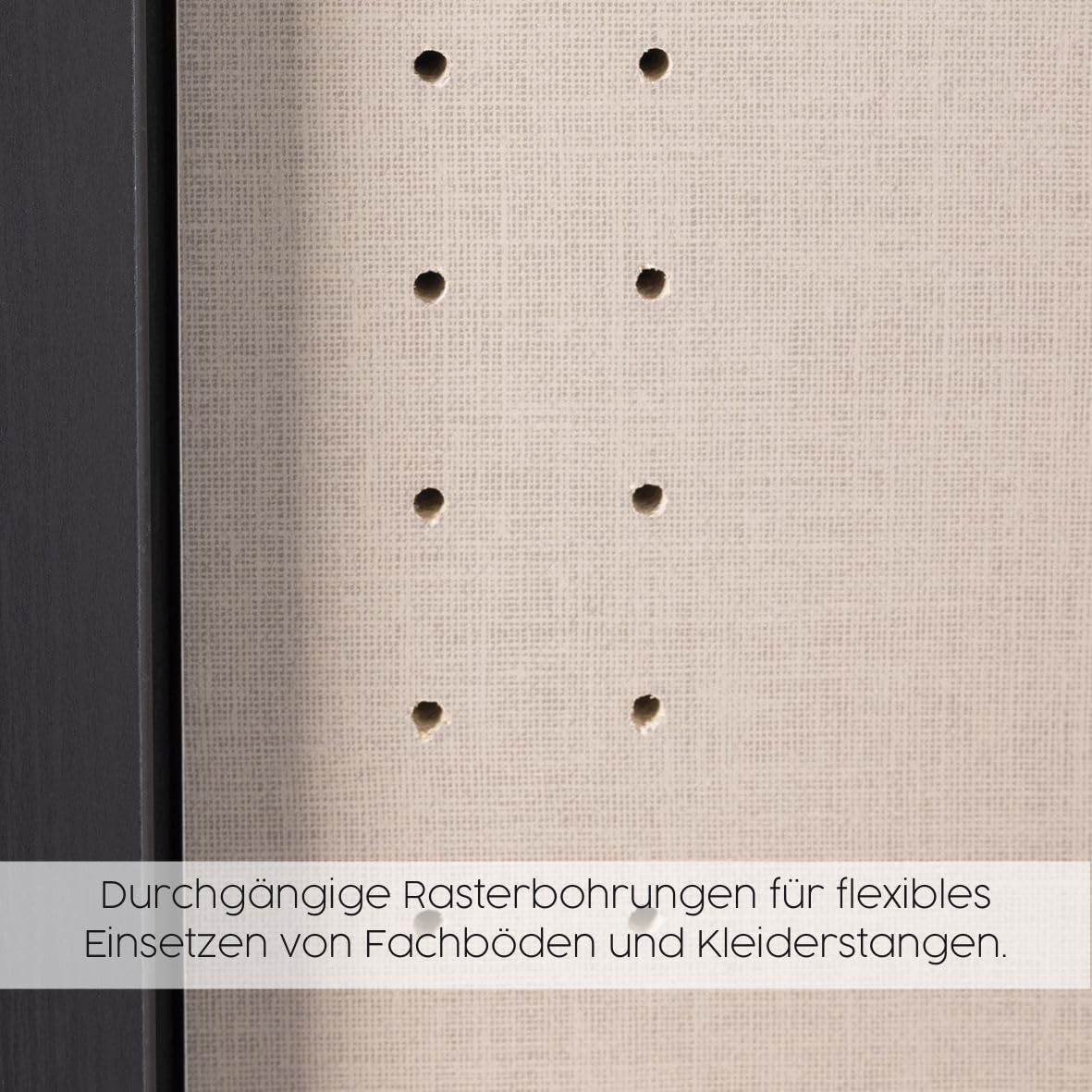 Rauch Möbel Mainz Schrank Kleiderschrank Drehtürenschrank Weiß-Grau metallic, Schwarz, 5-türig Spiegel, 6 Schubladen, Zubehörpaket Basic 3 Einlegeböden, 3 Kleiderstangen, grifflos BxHxT 226x210x54 cm