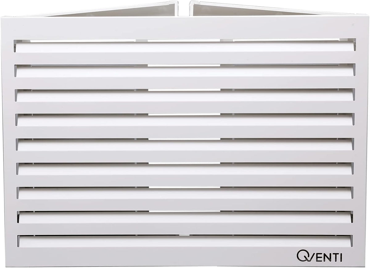 Qventi Abdeckung für Klimaanlage - Anthrazit/Grau - Aluminium - Schutzgitter - Verkleidung - Einfache Montage - Größe S - Außenmaße (LxBxH): 100 x 50 x 75 cm