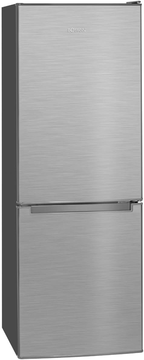 Bomann® Kühlschrank mit Gefrierfach | Energieklasse C | 143cm | Kühl Gefrierkombination leise 40 dB | 3 Ablagen & 2 Schubladen | Türanschlag wechselbar | 173L Kühlgefrierkombi | KG 7359 inox