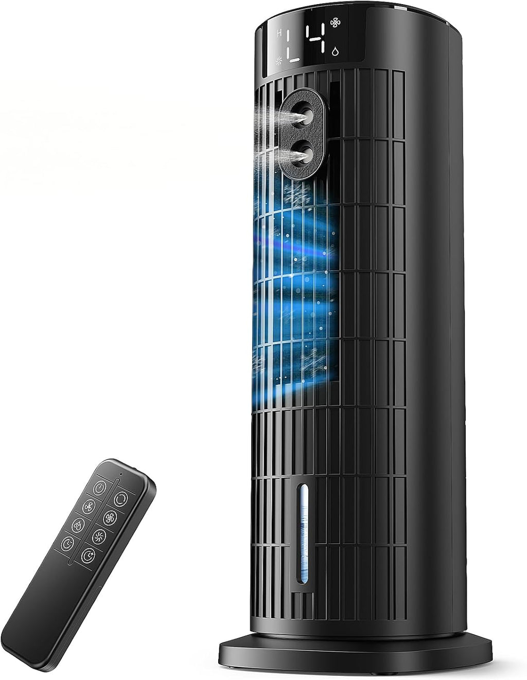 Mobile Klimaanlage, leise tragbare Klimaanlage, Luftkühler mit Ventilatorstufen, Timer, großvolumiger Wassertank, Klimaanlage für Schlafzimmer, Büro（Schwarz）