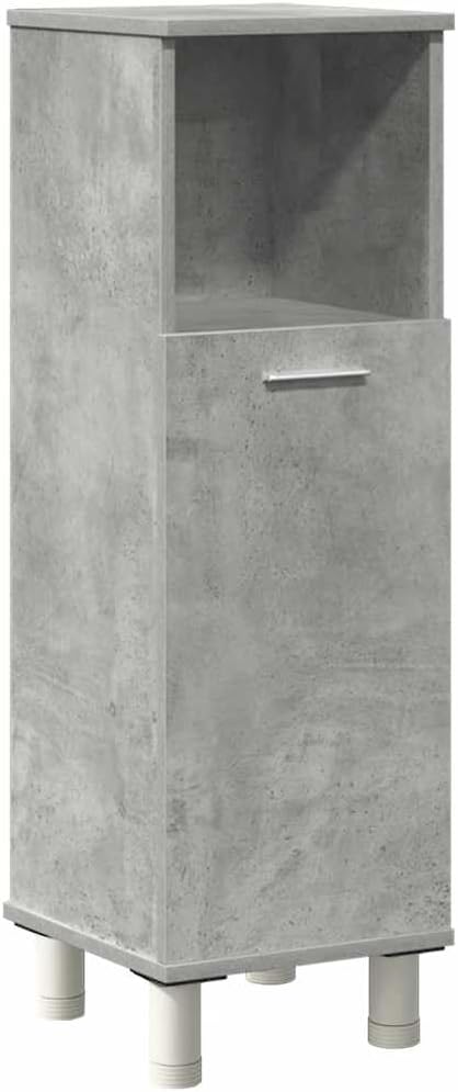 4-TLG. Badmöbel-Set Betongrau Holzwerkstoff,Badmöbelset, Badezimmerschrank, Unterschrank Bad, Badmöbel, Unterschrank Badezimme