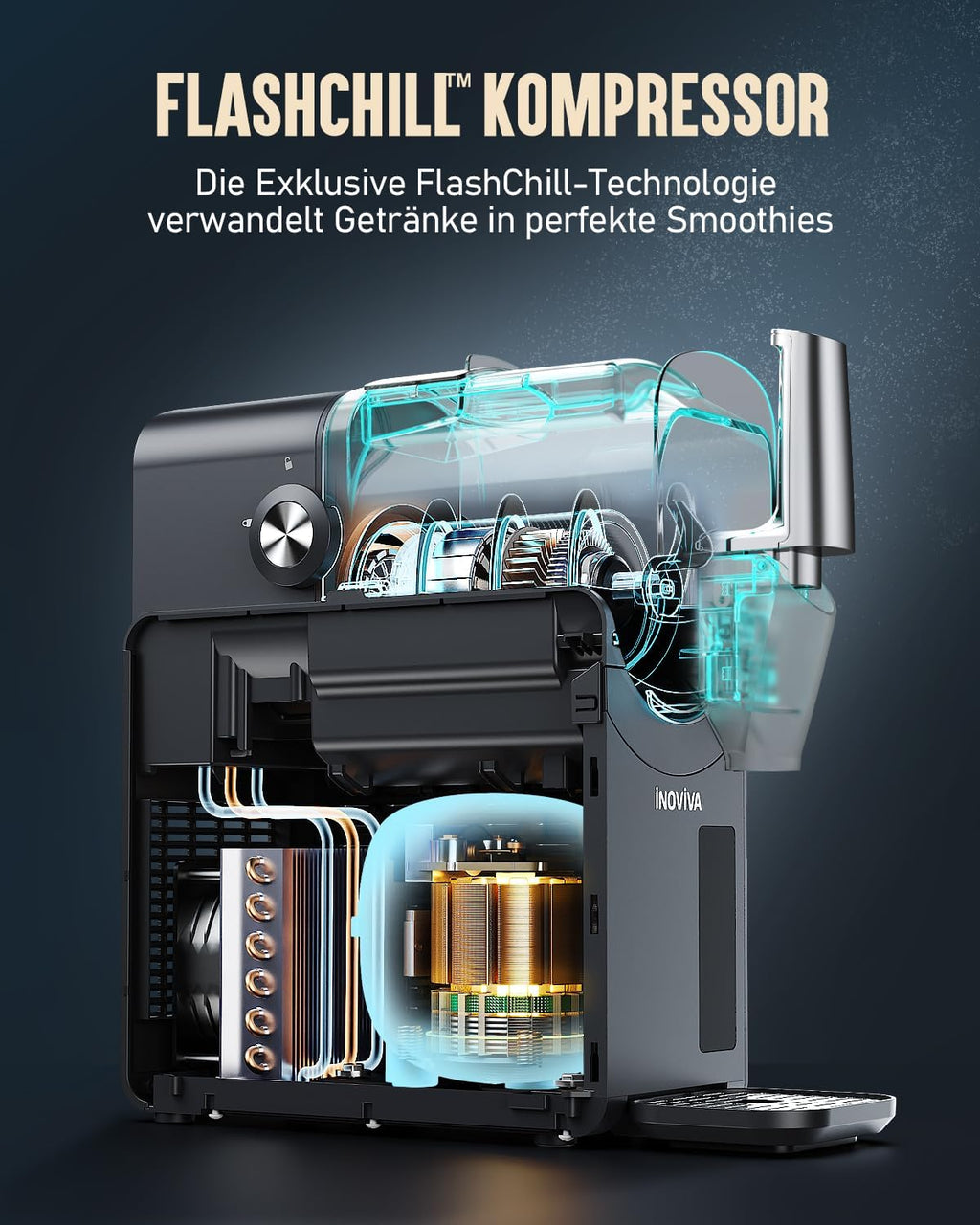 INOVIVA Slush Maschine 2.6L, kein Eis erforderlich, Slushie für Zuhause mit Selbstreinigung, 5 voreingestellte Modi, Slushies, Milchshakes, Frappés & Gefrorene Cocktails(Aktualisiertes)