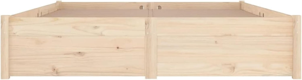 Bett 200x200 mit Stauraum Holz Bett mit Schubladen Stauraumbett mit Lattenrost Doppelbett Bettkasten Jugendbett Holzbett Bettrahmen Schlafzimmer-Natur-200 x 200 cm