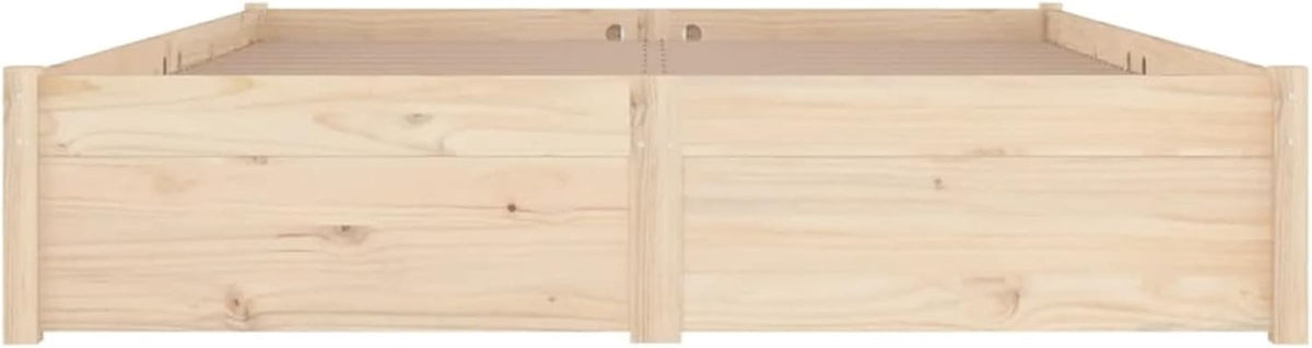 Bett 200x200 mit Stauraum Holz Bett mit Schubladen Stauraumbett mit Lattenrost Doppelbett Bettkasten Jugendbett Holzbett Bettrahmen Schlafzimmer-Natur-200 x 200 cm