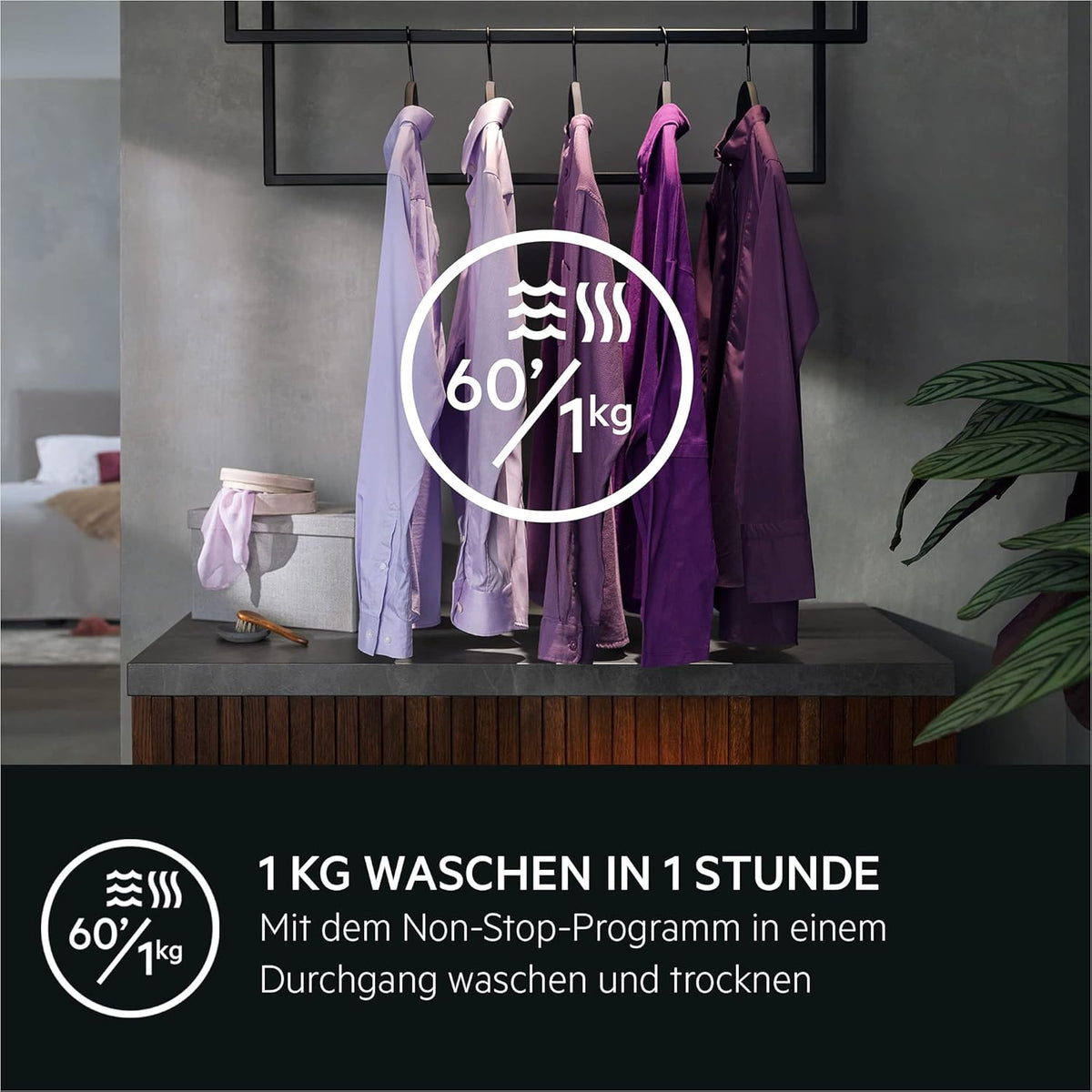 AEG Waschtrockner, Serie 7000 mit DualSense, 9 kg Waschen, 5 kg Trocknen, D, energiesparend, Mengenautomatik, Nachlegefunktion, ProSteam - Auffrischfunktion, 1600 U/min, LWR7S65690
