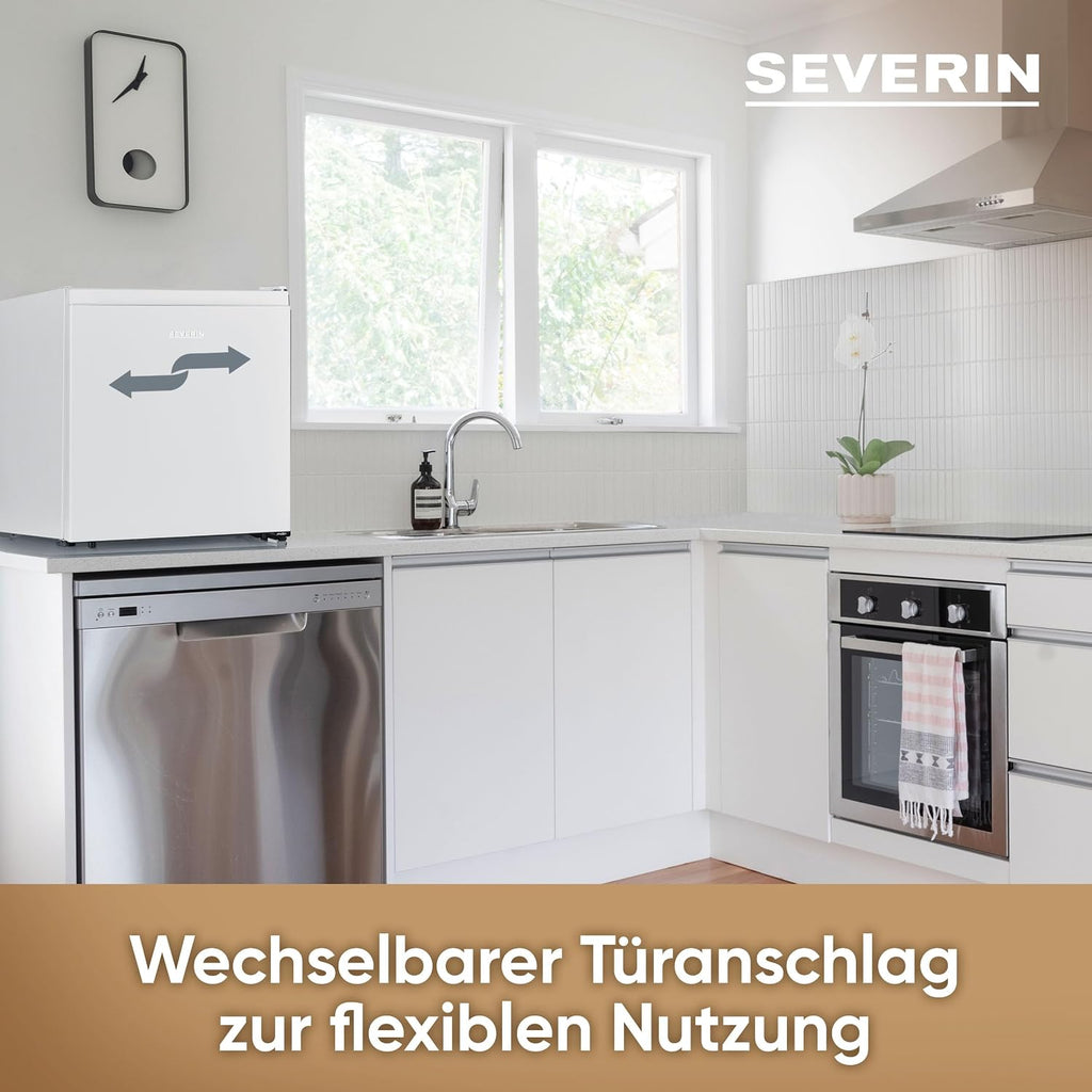 SEVERIN Kühlbox mit Kältefach, reichlich Stauraum, besonders leise, austauschbarer Türanschlag, 45 L Nutzinhalt, weiß, KB 8884