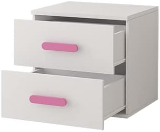 Fabryka Mebli Idźczak Kinderzimmer-Set Jonas I 01 - Schrank, Bett, Wandregal, Kommode, Schreibtisch, Nachttisch - Kleiderschrank - Skandinavischer Stil, Modern Design - Weiß/Grau