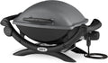 Weber Q1400 Elektrogrill, 43 x 32cm Grillfäche, portabler BBQ Grill, 2-geteilter porzellanemaillierter Guss-Grillrost, Aluminiumguss Deckel & Gehäuse - Dark Grey (52020079)