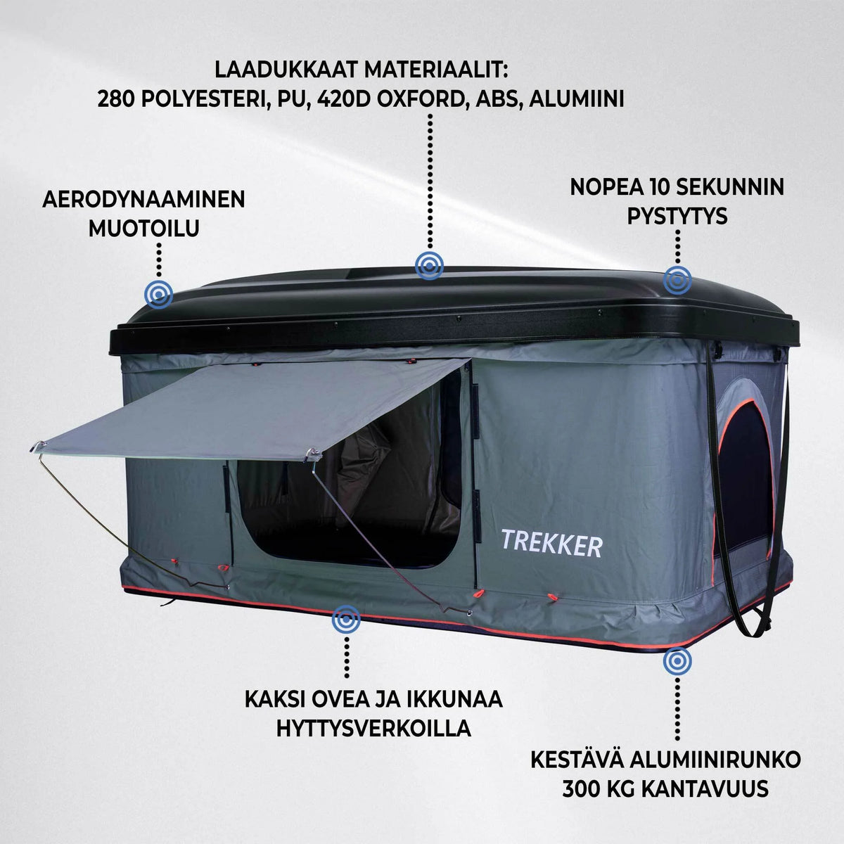 Trekker Dachzelt Hut M, grau