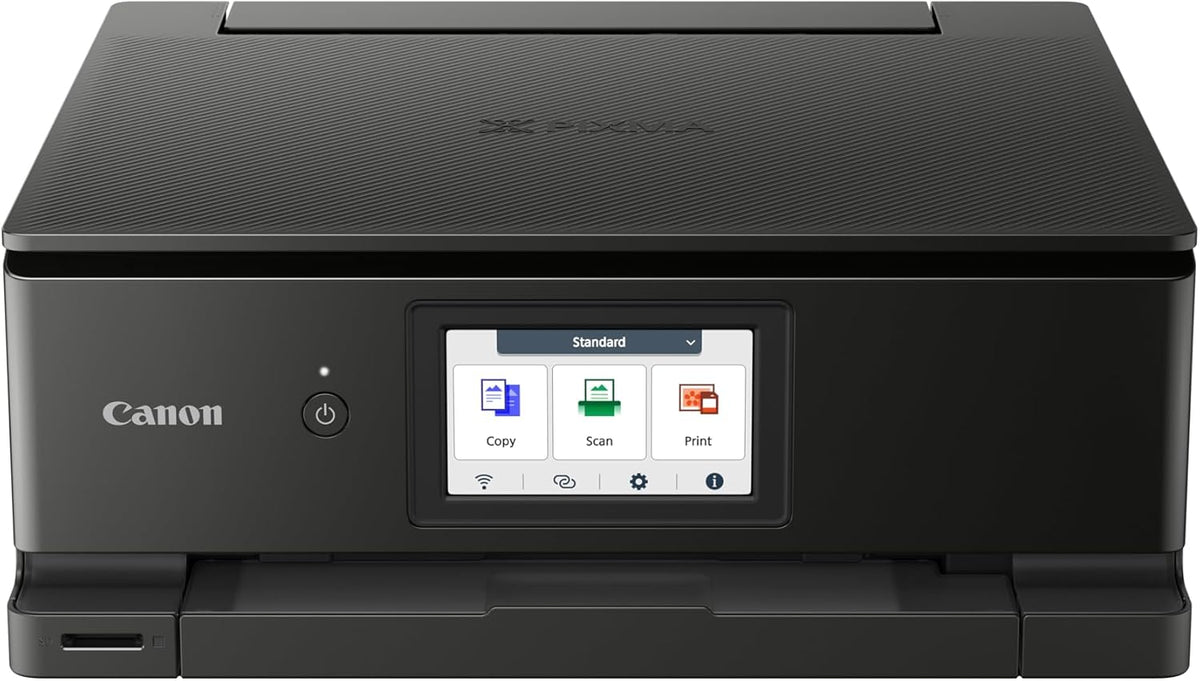 Canon PIXMA TS8750 Multifunktionsdrucker 3in1 (Tintenstrahl,Drucken, Kopieren, Scannen, A4, 10,8 cm Touch LCD, WLAN, Duplexdruck, 2 Papierzuführungen, 2 x 100 Blatt, 6 Separate Tinten) schwarz