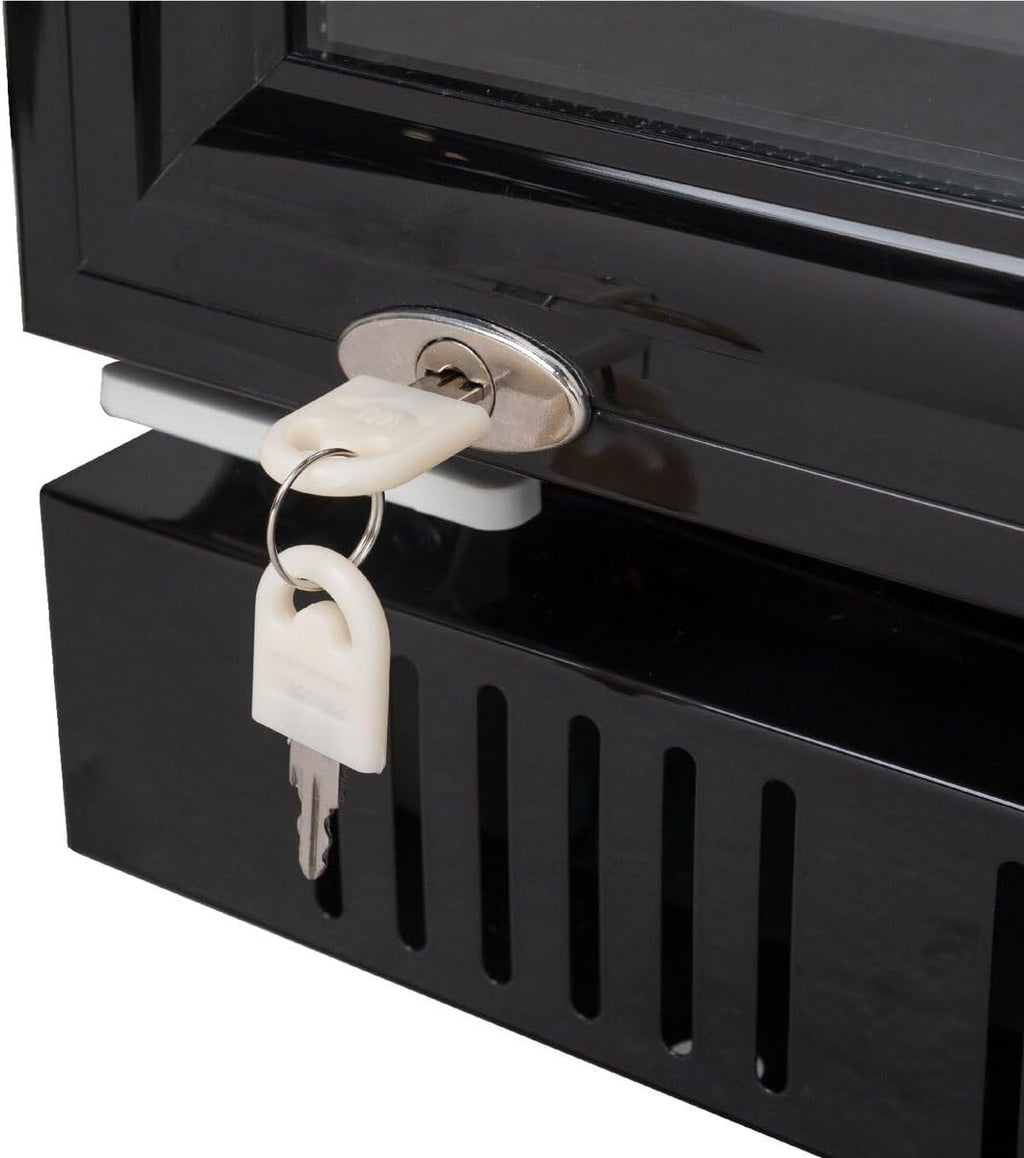 GastroHero Getränkekühlschrank GK-360BB 360 L Flaschenkühlschrank mit Glastür  und  LED abschließbar Bierkühlschrank Kühlschrank für Gastronomie