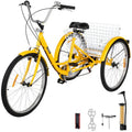 2025 Triciclo para adultos de 26 pulgadas, 7 velocidades, triciclo con canasta para paseos y compras