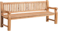 CLP Teakbank Jackson V2 I Wetterfeste Holzbank mit Rückenlehne I Stabile Gartenbank aus massivem Teakholz, Farbe:Teak, Größe:220 cm