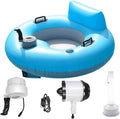 Elektrisch Aufblasbare Poolliege Mit 50-W-Motor, Elektrischer Schwimmstuhl/Flut, 360° Drehbar, Aus PVC, In 3 Minuten Aufgeblasen, Für Pool, See, Meer Und Wasserpark