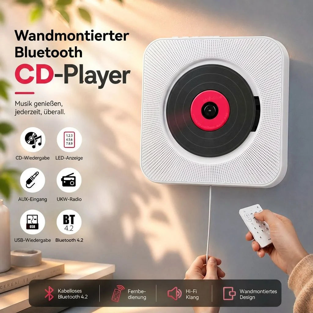 CD Player mit Bluetooth Lautsprecher | Edelsonic