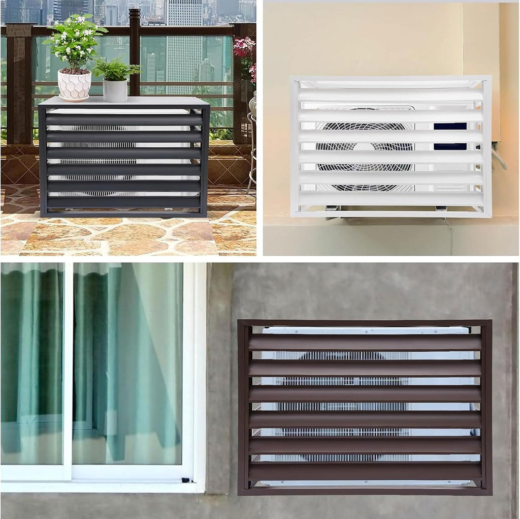 Mini Split Klimaanlage Abdeckung Outdoor, Multifunktionales Pflanzenregal mit 45° geneigtem Gitter, Wetterfest für freie Luftzirkulation