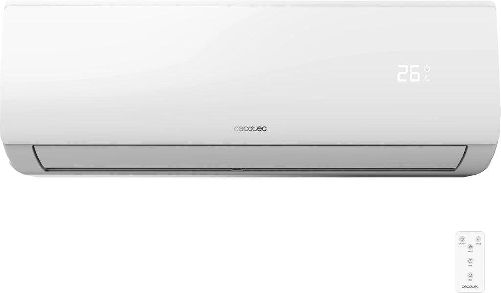 Cecotec Split-Klimaanlage AirClima 9000 Smartfresh. 9000 BTU, Wärmepumpe, Inverter-System, 5 Betriebsmodi, 8 Geschwindigkeitsstufen, Entfeuchter, 24-Stunden-Timer für die Klimatisierung