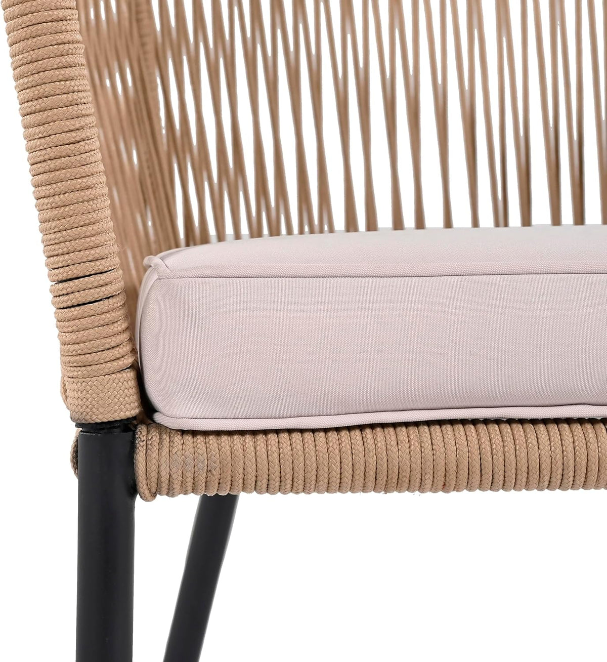 ESTEXO Bistro Set Balkonmöbel Sitzgruppe Outdoor Gartenset 2 Personen Rope Gartenset (Beige)
