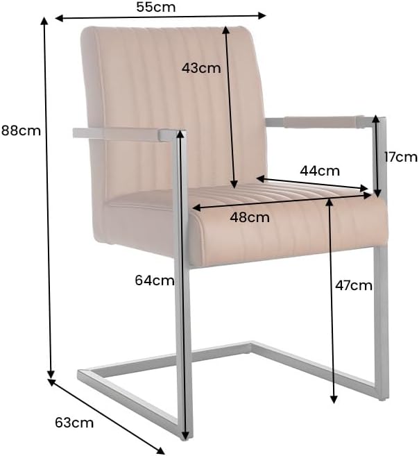 Riess Ambiente Moderner Freischwinger Stuhl Big Aston Echtleder - Vintage braun schwarz - Federkern Metall Esszimmerstuhl Ziersteppung
