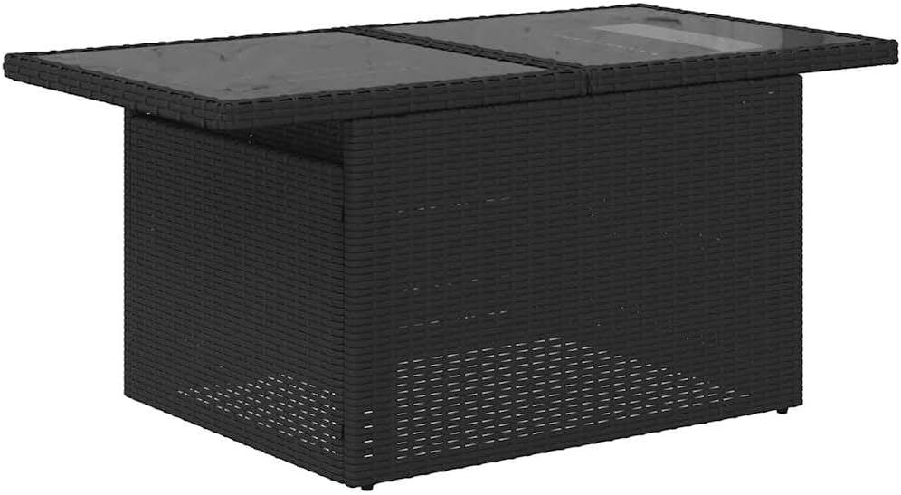 vidaXL 5-TLG. Garten-Sofagarnitur mit Kissen Schwarz Poly Rattan, Outdoor Sofa Set, Outdoor Sofagarnitur, Garten-Lounge-Set, Garten Sofagarnitur