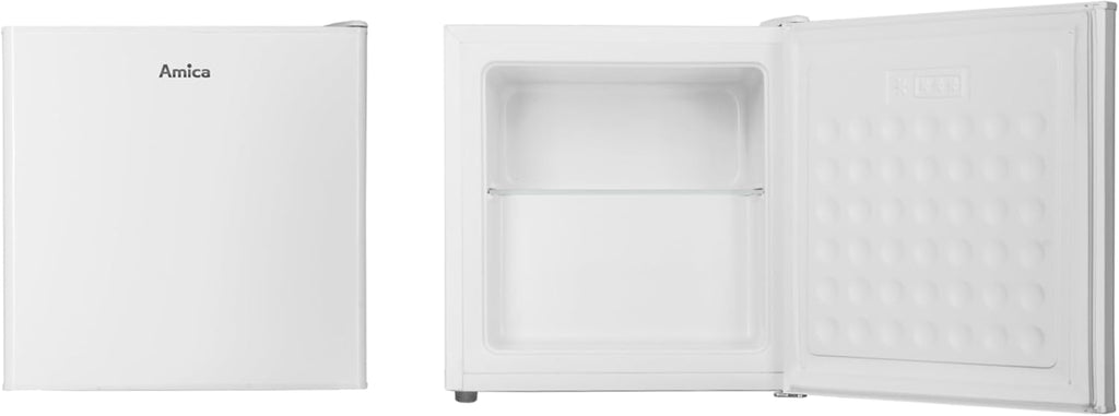 Amica Mini Gefrierschrank freistehend 50x48x44,5 cm 32L 4‑Sterne‑Gefrierfach mit Eiswürfelbehälter Freezer AGB 3010 W - Weiß