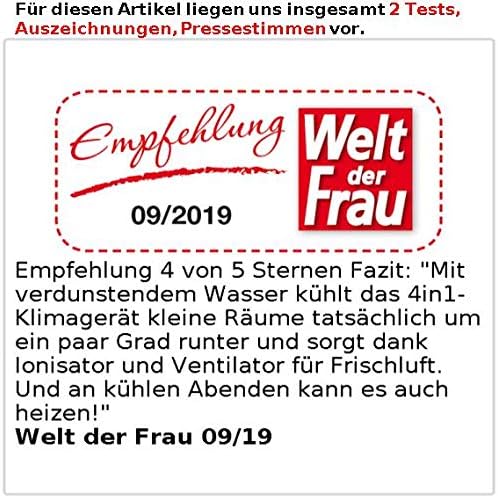 Sichler Haushaltsgeräte Kühl und Heizgerät: 4in1-Luftkühler, befeuchter, Ionisator, Heizgerät, 4l, 1800W, 240ml/h (Heiz und Kühlgerät, Klimagerät Kühlen, Klima)
