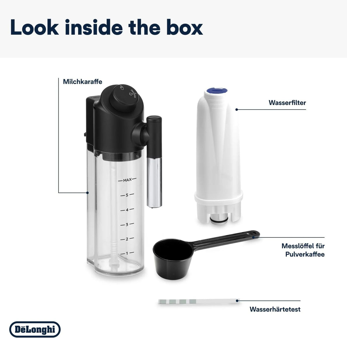 De'Longhi Magnifica Evo Next ECAM312.80.TB, Kaffeevollautomat mit 13 Getränken (Cappuccino, Espresso, Latte Macchiato), 2,4'' TFT Farbdisplay, LatteCrema Milchsystem, 2-Tassen-Funktion, Titan