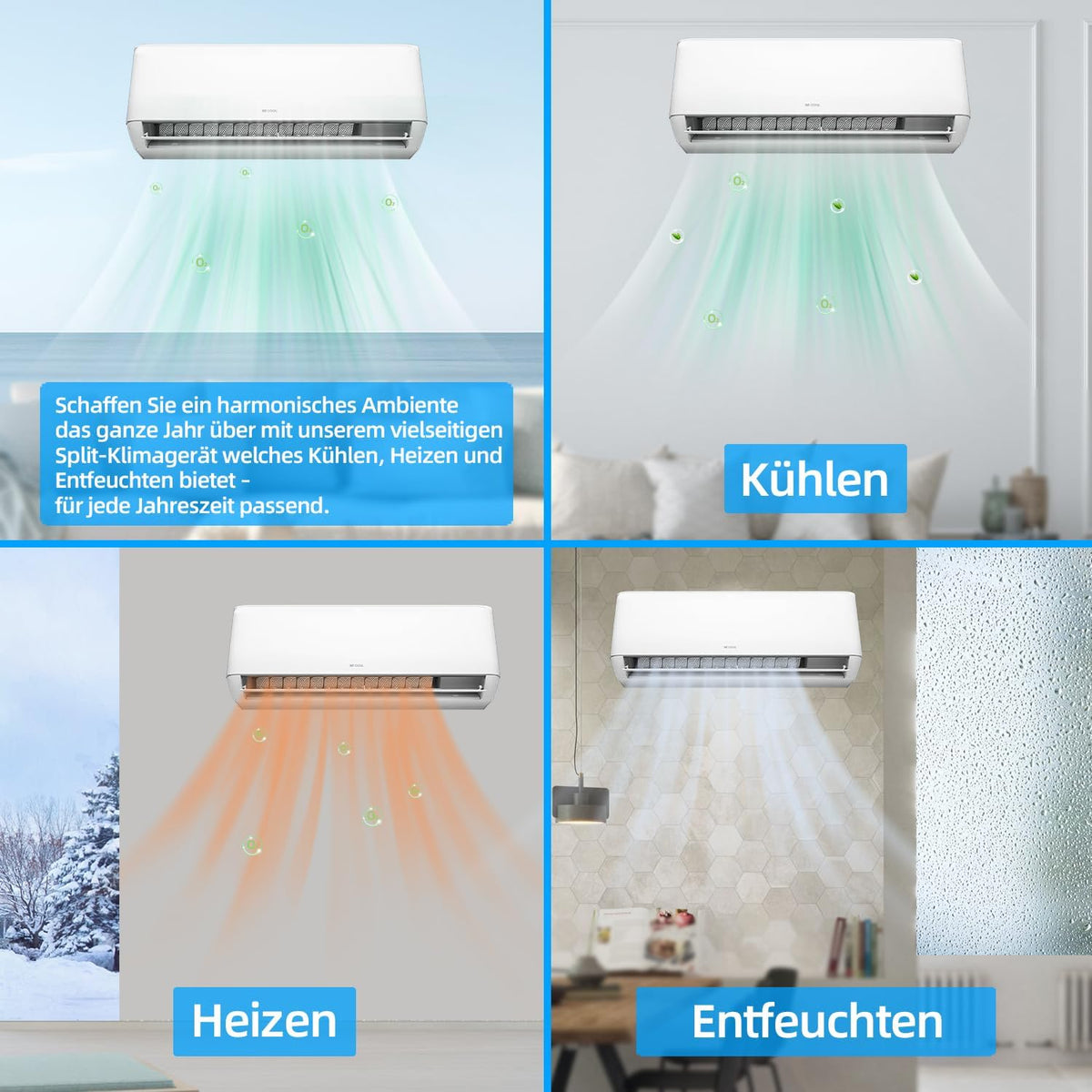 BE COOL Premium Split-Klimagerät T-PRO Series 12.000 BTU – Smarte Klimatisierung für Ihr Zuhause!