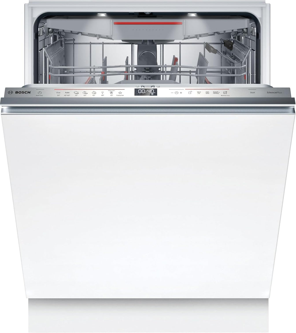 Bosch SMV6ECX10E Serie 6 Einbau-Geschirrspüler komplett versenkbar, Home Connect, Extra Clean Zone: Intensive Reinigung bei hartnäckigen Verschmutzungen, Remote-Diagnose, EmotionLight, 60 cm