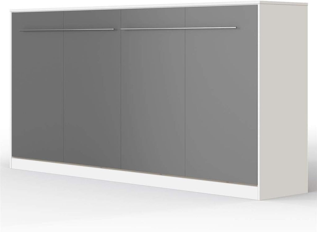 SMARTBett Schrankbett Standard Weiss/Anthrazit 90 Horizontal