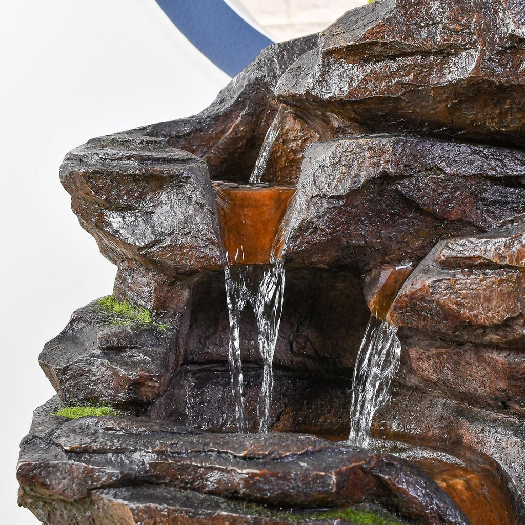 XL Gartenbrunnen Wasserfall Niagara - Natural Waterfall Fountain Outdoor and Indoor - Zen and Decorative Ambiance in Your Outdoor Area - Stone Imitation - H 70 cm - Zen'Light, H71