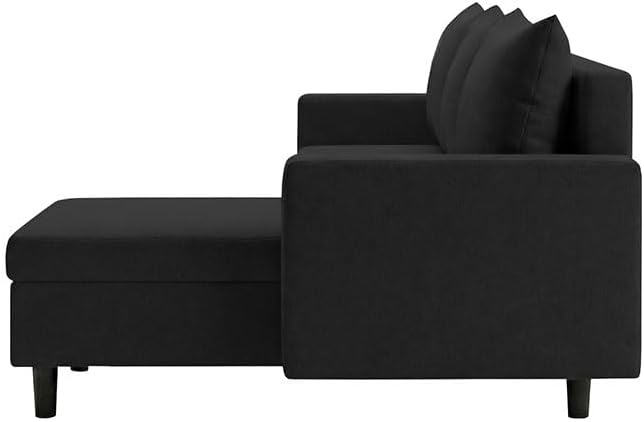 Oslo Ecksofa mit Schlaffunktion und Bettkasten, L-Form Sofa 215 cm kompakt und modern, universell Links oder rechts montierbar, hochwertige Couch, perfekt für Wohnzimmer (Graphit)