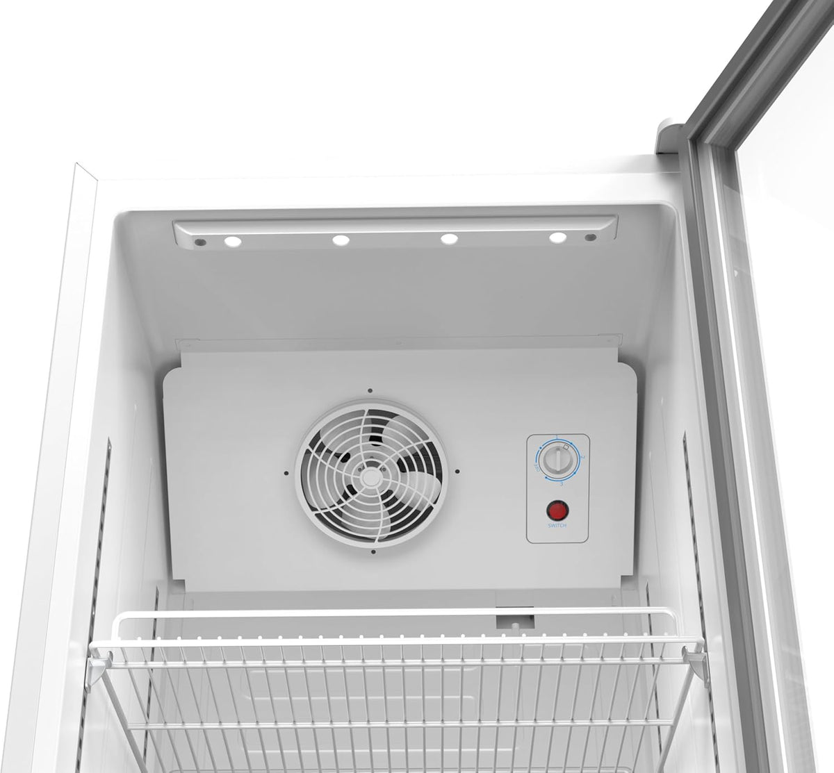 SCHOEPF GKS350 gewerblicher Getränkekühlschrank - Umluft - Glastür-Kühlschrank - 347 l - 5 verstellbare Drahtablagen - 194,5cm Höhe (Weiß)