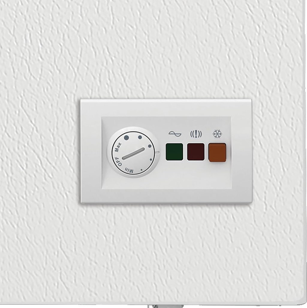 Beko HSM22340 Gefriertruhe, Kühltruhe, 230 l Nutzvolumen, 2 Gefriergutkörbe, Temperaturalarm, abschließbar, LED-Anzeigesystem, Innenbeleuchtung, 35 db(A), Transportrollen, Weiß