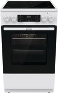 Gorenje GEC5C43WGAMZ Elektro-Standherd mit Glaskeramik-Kochfeld / 50 cm / 70 Liter/Schnellaufheizung/Pizzamodus 300°C/Auftauen/AquaClean/Ergonomische Knebel/ 8 Beheizungsarten/weiß