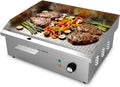 KLAMER Elektrogrill Edelstahl 3000W, XL Grillplatte 54,5x38,5 cm, Tischgrill Elektrisch 50–300°C, Eisengrillplatte, Spritzschutz, Auffangbehälter, Balkon & Gastronomie
