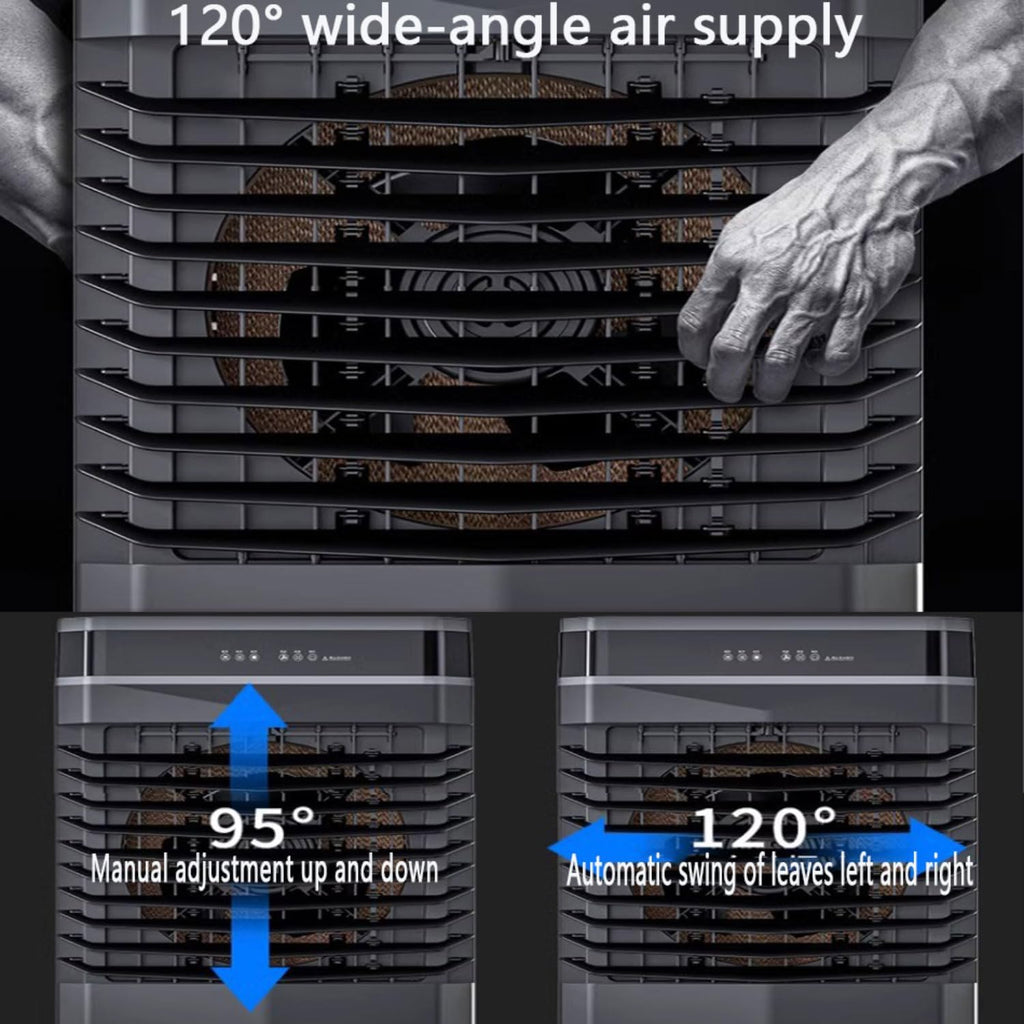 Klimaanlage Mobile Klimagerät mit Wasserkühlung Leise Luftkühler Air Conditioner mit 120°Oszillierend 1-12Timer leiser Betrieb 45L Wassertank Verdunstungskühler für Zimmer Wohnungen