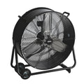 Perel Bodenventilator Ø 60 cm, Trommelventilator, Ventilator groß stark, Windmaschine, Industrieventilator, Trommelgebläse, 2 Geschwindigkeiten, Metall, schwarz, 22.5 kg