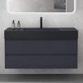 Mai & Mai Badmöbel Set Waschtisch mit Unterschrank Waschbeckenunterschrank 120x48x63cm in Anthrazit matt mit 2-Schubladen inkl. Waschbecken in Anthrazit Deep