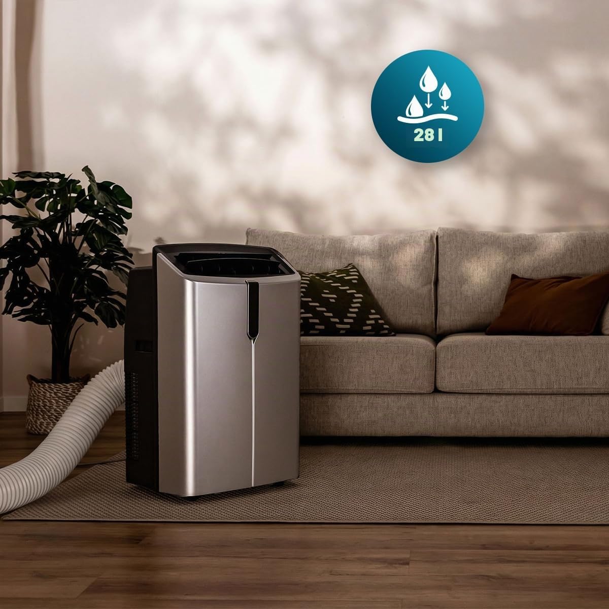 Cecotec Mobile Klimageräte ForceClima 14800 Nux Heating. 14000 BTU, Heizfunktion, 5 Modi, 3 Stufen, für große Räume bis 35 m², Entfeuchter 30 L/Tag, LED-Display, Timer, Oszillation, R290, Klasse A