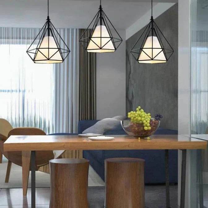 Moderne Pendelleuchte mit Eisenrahmen – E27-Fassung, für Kücheninsel & Esszimmer