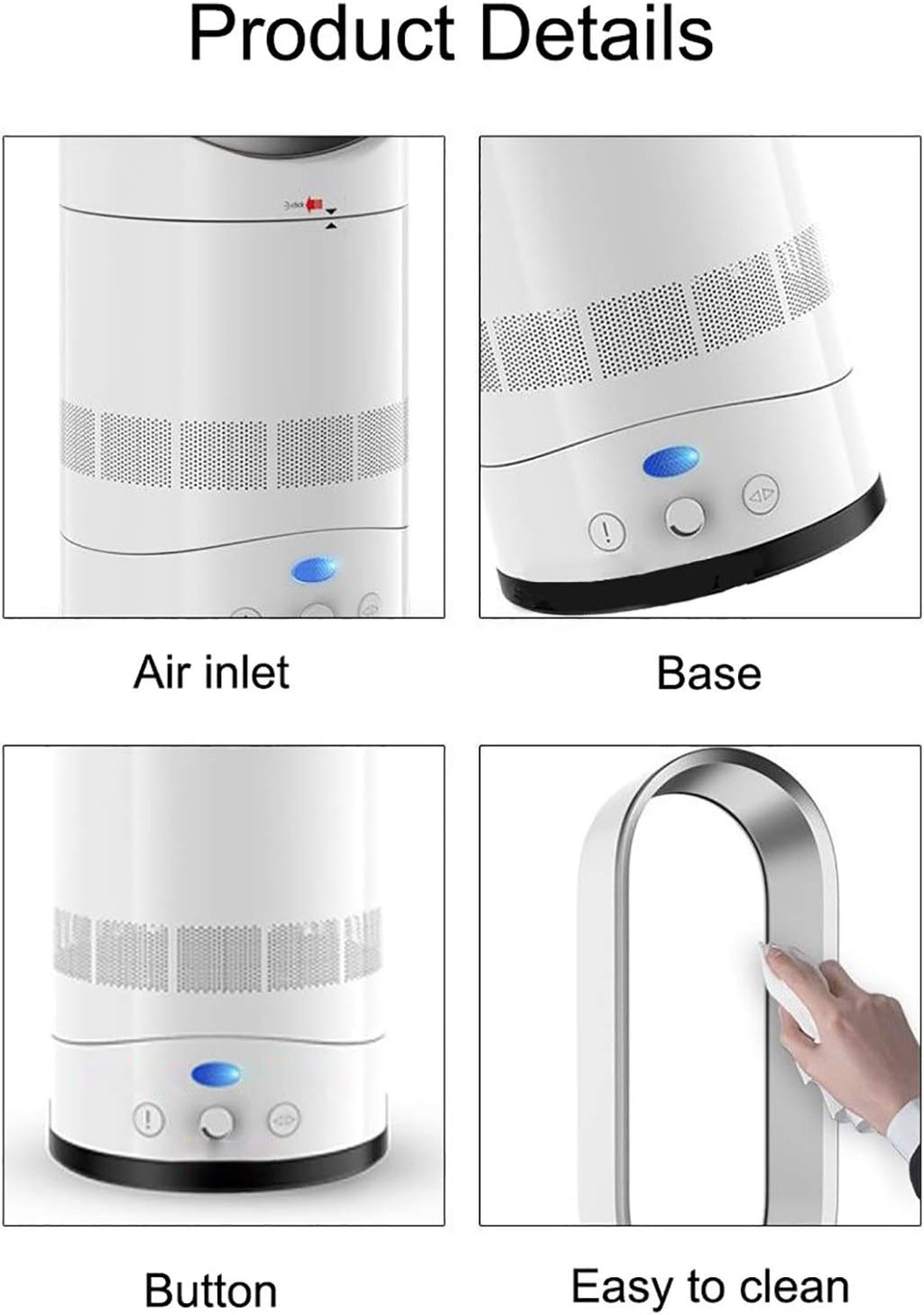 16 Zoll Super Silent Air Circulator Turmventilator mit negativen Ionen für Home Office Schlafzimmer Standventilator