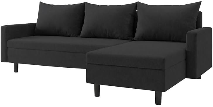 Oslo Ecksofa mit Schlaffunktion und Bettkasten, L-Form Sofa 215 cm kompakt und modern, universell Links oder rechts montierbar, hochwertige Couch, perfekt für Wohnzimmer (Graphit)