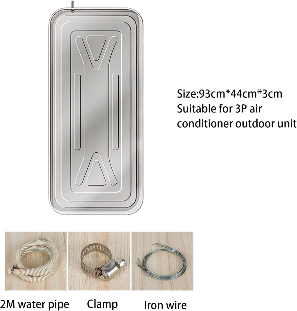 Universal Edelstahl Tropfschale für Klimaanlagen Monoblock Outdoor Kondensatablaufschale (Größe B) Wassersammellösung für effiziente Wechselstromleistung