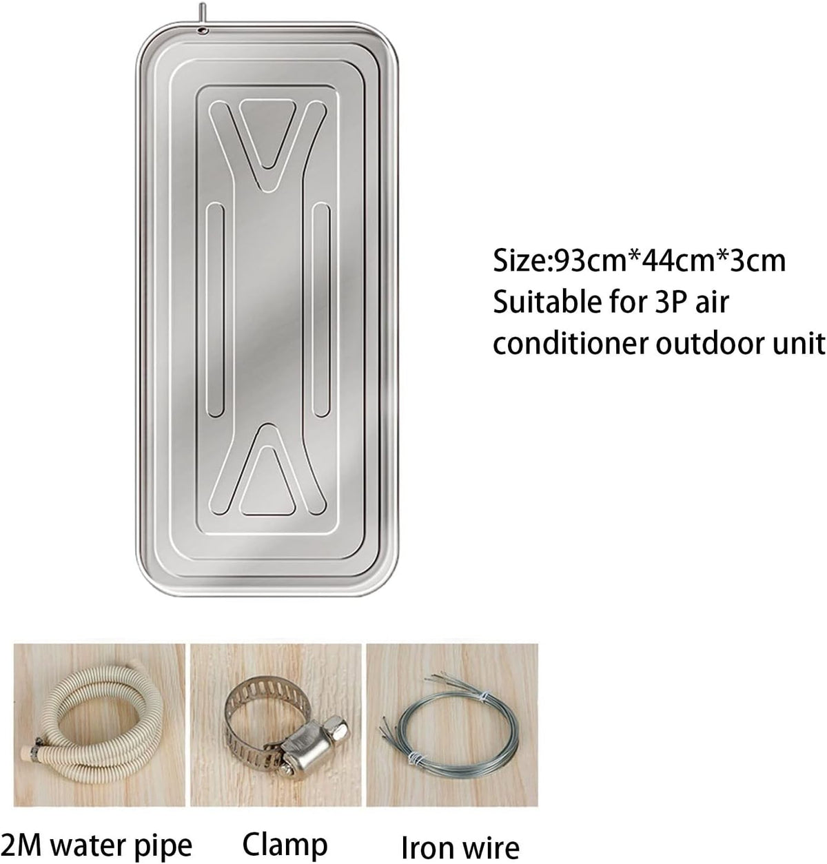 Universal Edelstahl Tropfschale für Klimaanlagen Monoblock Outdoor Kondensatablaufschale (Größe B) Wassersammellösung für effiziente Wechselstromleistung
